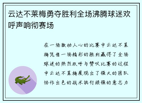 云达不莱梅勇夺胜利全场沸腾球迷欢呼声响彻赛场
